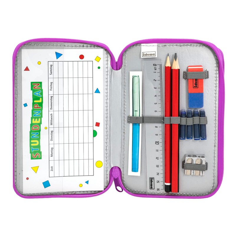 Idena 20126 Triple Pencil Case with 3 Zip Compartments Unicorn