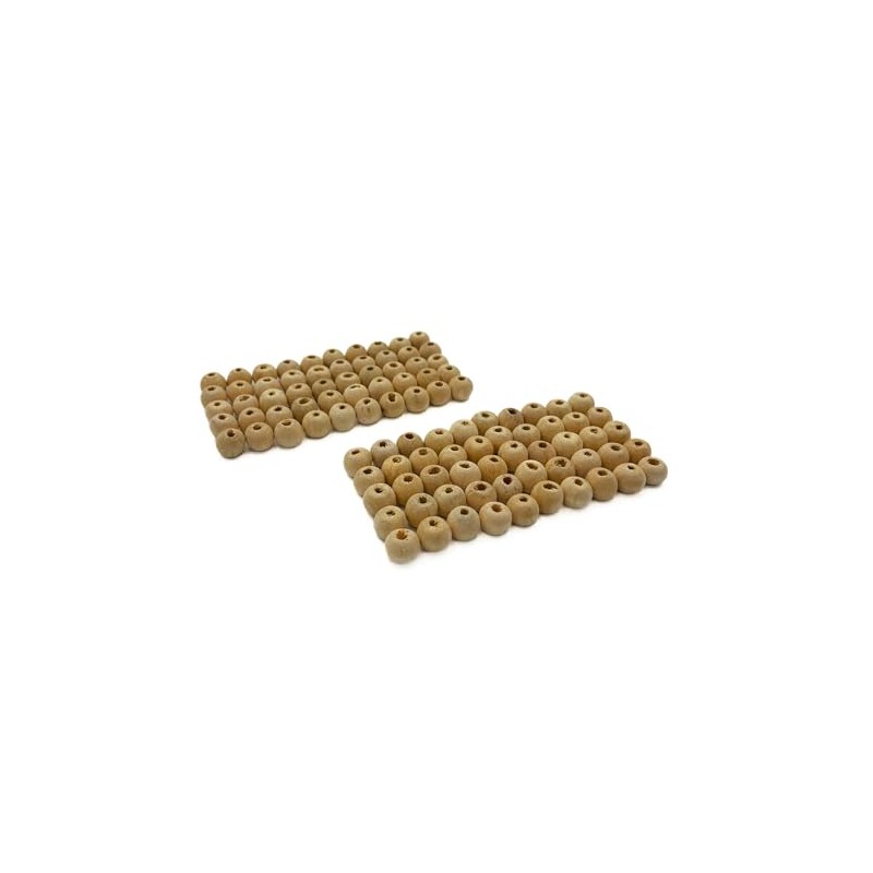 MAKRAMA Cuentas Artesanales de Madera Natural para Macrame (10mm (100pzs))