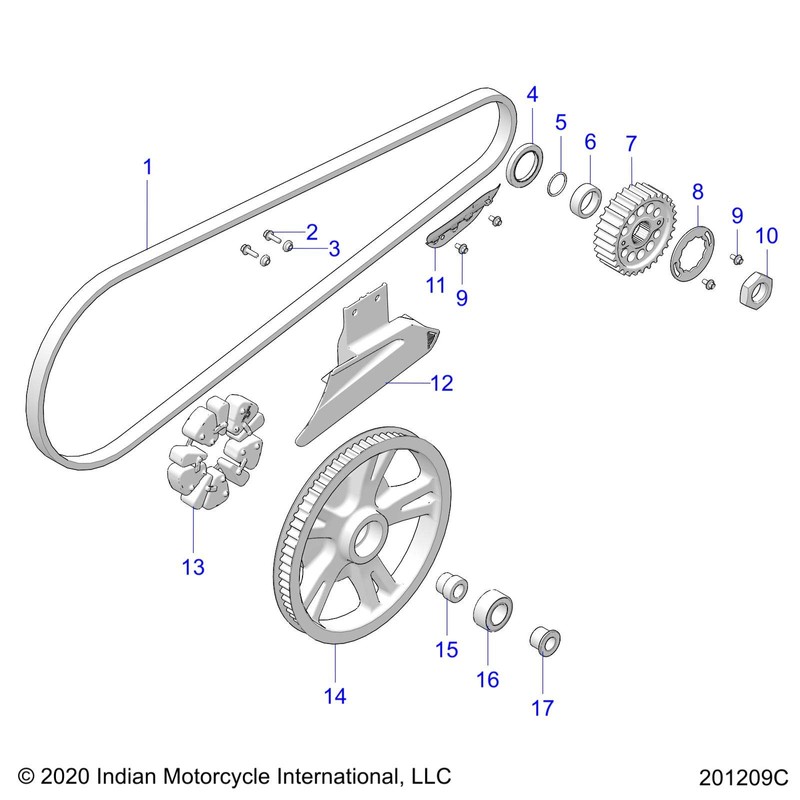 Indian Motorcycle DAMPER-CUSH DRIVE, Genuine OEM Part 5416634, Qty 1