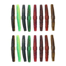16pcs Soft Lure TPR Bite Resistant Hidden Hook Tip Built In Ringing Bead Soft Stick Baits Worms for Freshwater Saltwater