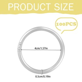 XoeLLe Pack of 100 Curtain Rings, Plastic Curtain Rings, Shower Curtain Hooks for Shower Window Rod, Shower Curtain Rings, Curtain Rings Suitable for Most Shower Curtains (White)