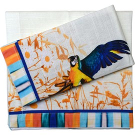 Gfi linen clubs Elegance Flying Bird Design Premium Printed Napkins Dinner Napkins Cloth Napkins Size 18x18 inch Set of 2 serviettes Dinner linens Cloth Kitchen Home Decorative Washable Napkins