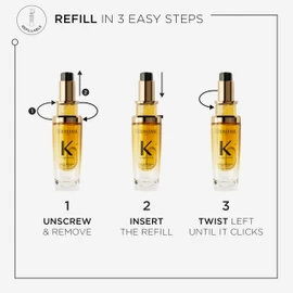 Kérastase Elixir Ultime Hair Oil Refillable, Nourishes Dull Hair, For All Hair Types, Strengthens and Protects Hair From Heat, With Argan and Camellia Oil, L'Huile Originale, 75ml