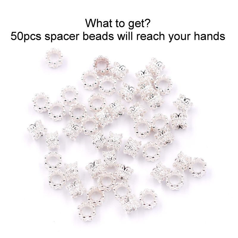 Malahill Excellent Quality Brass Spacer Beads for Jewelry Making 50