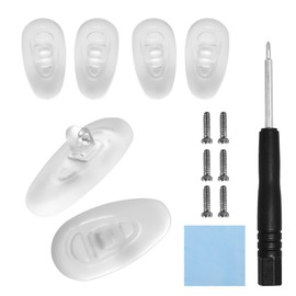HiCycle2 Silikon Nasenpads brillen nasenpads nasenpads brille Ersatz für Oakley Tincup OX5094 OX5101 Leiter-Sonnenbrille, Silikon-Gummi, 3 Paar mit 4 Schrauben und 1 Schraubendreher