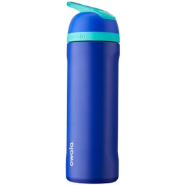 Owala Flip Insulated Stainless Steel Water Bottle with Built-in Straw, 710 ml, Smooshed Blueberry