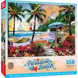 MasterPieces Paradise Beach Puzzles Collection - Hawaiian Life 550 Piece Jigsaw Puzzle