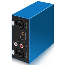 6.35&XLR 1/4″TRS RCA 3.5mm AUX Input Output Multi Channels Ground Loop Noise Isolator Gold Coating Audio Hum Eliminator Speaker Noise Filter Aluminum Shell HIFI Stereo Audio Player (Blue)