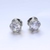 ZS Gorgeous Cubic Zirconia Tunnels Plugs 316L Stainless Steel Screw