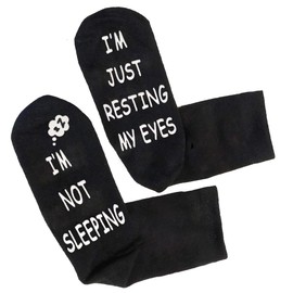 Himozoo I'm Not Sleeping I'm Just Resting My Eyes Sock Mens Novelty Christmas Gifts for Dad Husband Grandpa