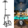 Solar Outdoor Side Table with Light, 52.5'' Waterproof Metal Patio