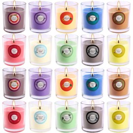 20 Pack Strong Scented Candles Gift Set with 10 Fragrances for Home and Women, Aromatherapy Soy Wax Glass Jar Candle
