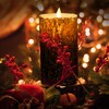 NICEME LED Pine Bark Flameless Candles with Remote Timer Set