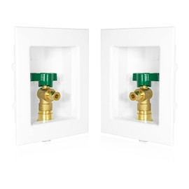 2-PACK GUOFIS Icemaker Outlet Box with 1/2" CPVC Inlet Connect, Ice Maker Box with Pre-installed 1/4-Turn Ball Valve