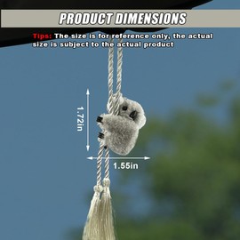 DUSCOKE Cute Plush Swinging Koala Car Hanging Ornament – Universal Rear View Mirror Charm Pendant & Center Console Decoration, Funny Car Interior Accessory Lovely Presents for Women Men (Grey)