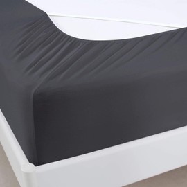 Bed Skirt Queen, Elastic Fabric Wrap Around 4 Sides Box Spring Cover,Sleek Alternative for Bed Skirts for Hotel/Home (Black, Queen)
