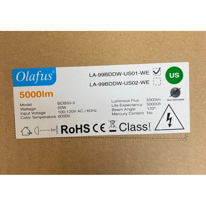 Olafus 50W Flood Light Outdoor 5000LM LED 3-Way Light IP65