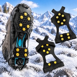 Ice Traction Cleats for Walking and Outdoor Activities – 10 Steel Stud Anti-Slip Grip for Snowy and Icy Conditions