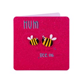 Clintons: Bees and Sparkle Mother's Day Card, Mum Mothers Day Cards, 159x159mm, multi-color