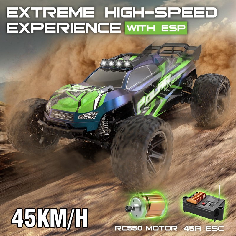 Womaqu 1:10 Big Rc Cars 18-Inch,Fast Remote Control Car Trucks,45+KM/H