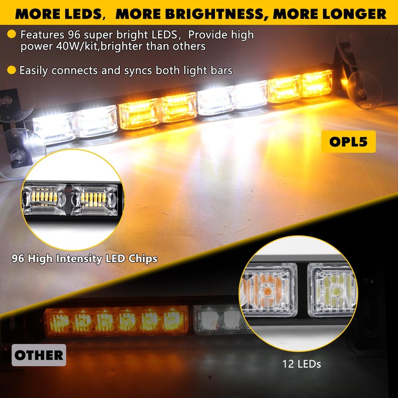OPL5 2 in 1 Emergency Strobe Traffic Advisor Light Bar,