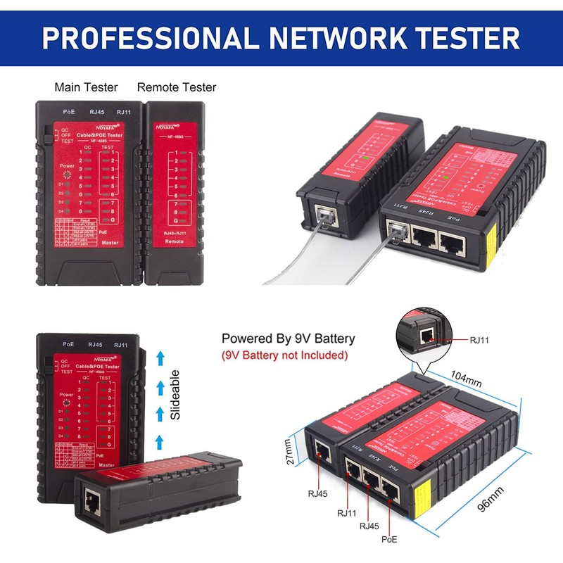 NF-468s Network Cable Tester, Ethernet Tester,Cable Mapper, Check Continuity -RJ45,