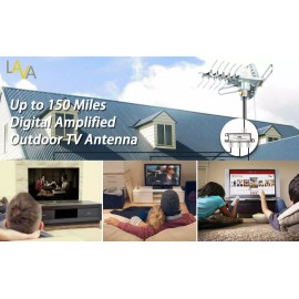 LAVA HD2605 Outdoor HD TV Antenna Remote Controlled Rotation 4K TV with Kit
