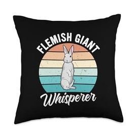 Rabbit Lover Design with Flemish Giant Throw Pillow