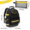 Trahzia Tool Backpack with Hard Bottom and 3 Pouches, Heavy