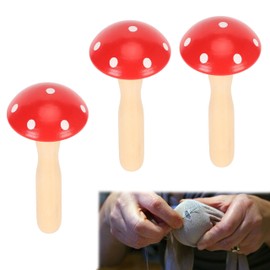 3 Ceramic Mushroom Figurine Garden Decoration Fairy Red Mushrooms Statue Ornament for Micro Landscape Flower Pot Craft Garden Pots Decoration