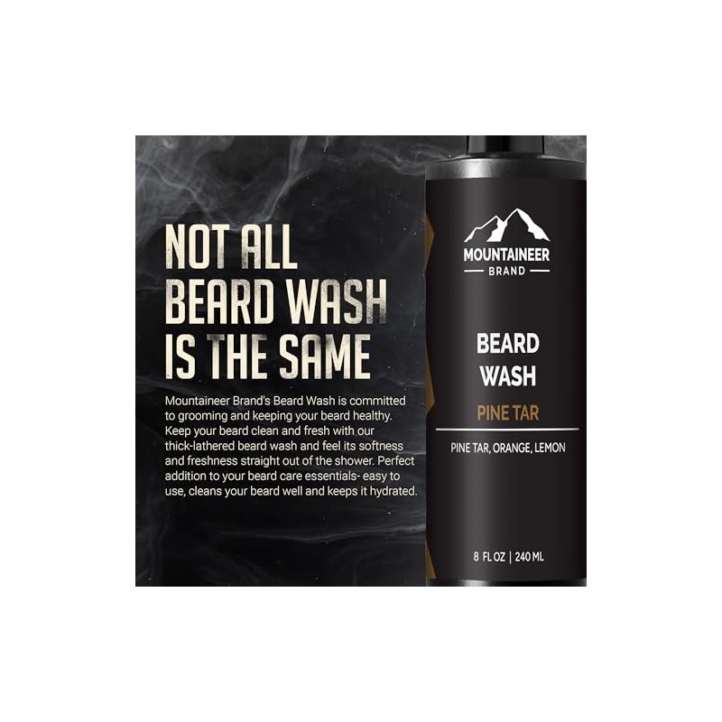 Mountaineer Brand 100% Natural WV Pine Tar Beard Wash (8
