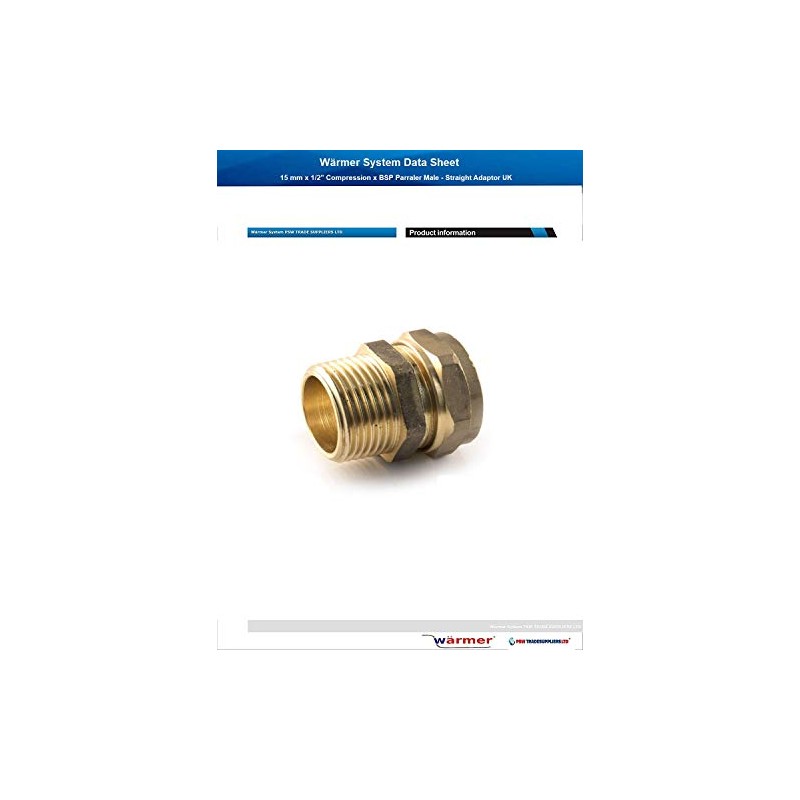 15 mm x 1/2 Compression x BSP Parraler Male -