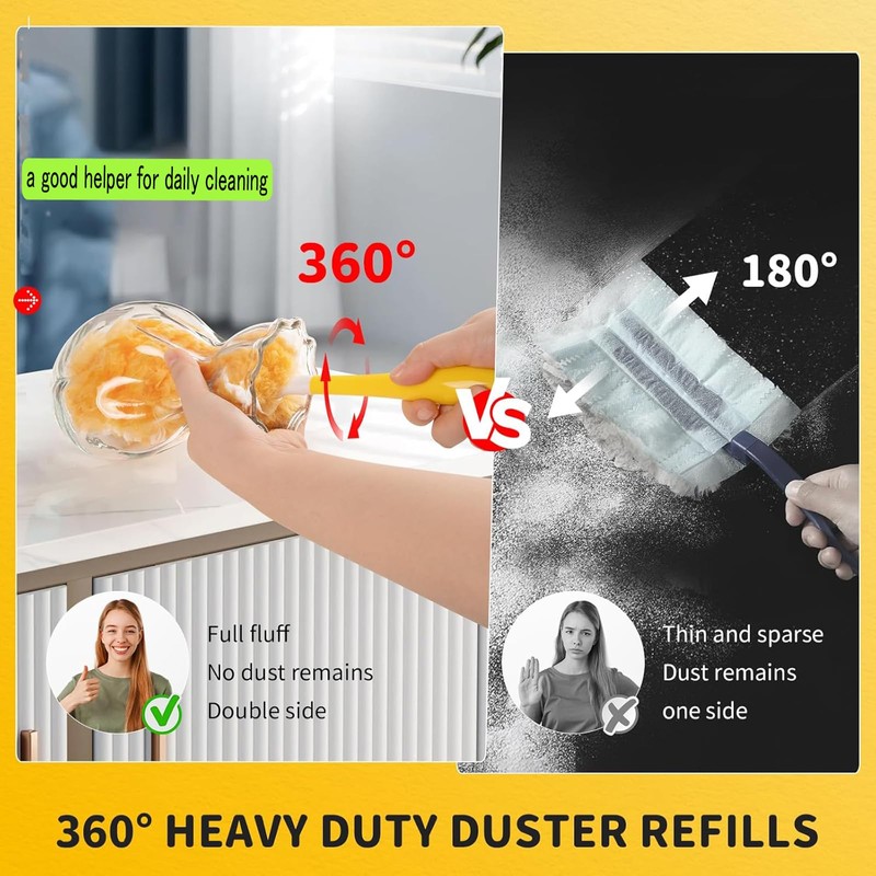 20 Pack Duster Refills Compatible with Flash Dust Magnet, 360°