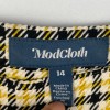 ModCloth Plaid Pants Womens 14 Yellow Black Boho Retro 90s