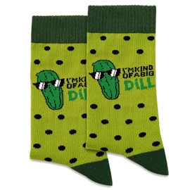 Just Dill With It Socks, Socks for women, Pickle Socks, Funny Socks, Crazy Socks. (I’m Kind Of A Big Dill (047), Cotton)