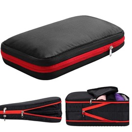 Compression Packing Cubes for Suitcases, Extensible Travel Packing Cubes, Mesh Luggage Suitcase Organizer Bags, Large Medium Small Slim Packing Cube, Travel Suitcase Accessories (M 37cmX27cmX4cm)