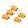 PATIKIL 25W 4 Ohm Aluminum Shell Resistor 5 Pack Aluminum