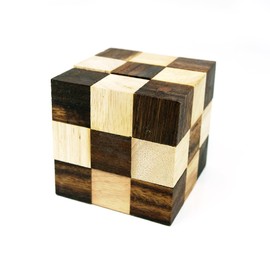 Snake Cube Puzzle - Fun, Premium Wooden Brainteaser Puzzle - STEM Desk Toy