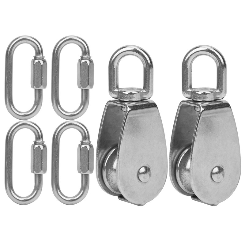 304 Stainless Steel 32mm Pulley with Lock Screw Climbing Carabiner