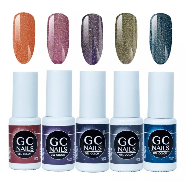 GC Nails Gel Fotosensible Para Uñas Gc Nails Flash Galaxy, 5pzs