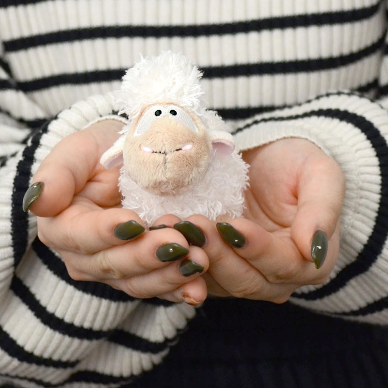 Niki Wooly Gang Key Ring, Sheep, White, 3.5 inches (9