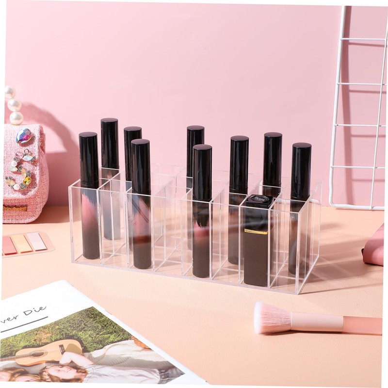 Gatuida Slot Acrylic Lip Gloss Organizer Transparent Makeup Holder Display