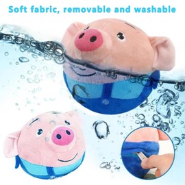 Active Moving Pet Plush Toy, Interactive Dog Toy Pet Bouncing Balls, USB Rechargeable Interactive Washable Cartoon Pig Plush Sound Electronic Dog Toy, Small Plush Sound Toys for Dogs (F)