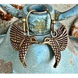 Bronze Dangle Humming Bird Earrings Nature. Jewelry Earrings for Women #3298FE768