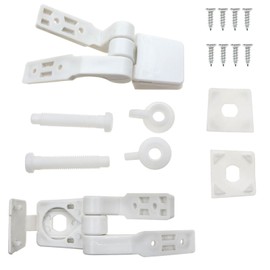 sunnates 1 Set Toilet Seat Hinge Toilet Seat Hinges Replacement Parts with Bolt Screws and Nuts for Most Toilet Replacements and Repairs White
