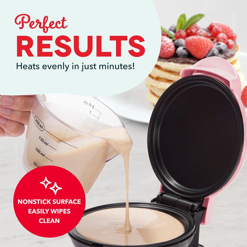 DASH Mini Maker Electric Round Griddle for Individual Pancakes, Cookies,