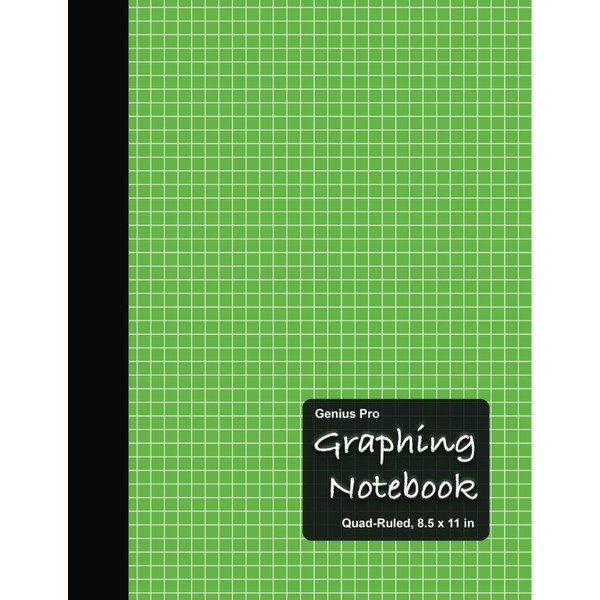 Genius Pro Grid Line XL Quad-Ruled Graphing Notebook - Lime
