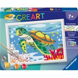 Ravensburger CreArt 23993 - Sea Turtle - Painting by Numbers for Children from 7 Years, Easter Gifts Children 7 Years, Small Gift for Easter