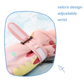 JUPSK Kids Winter Ski Gloves Waterproof Snowboard Mittens Anti Slip Plush Lined Warm Bunny Gloves for Toddler Children Girls Boys 2-5 Years Old, Pink