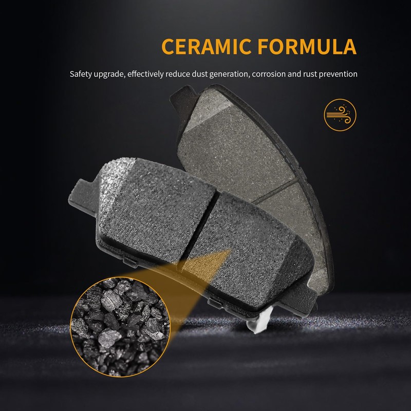 ACB ZONE Front and Rear Disc Brake Pads Set Ceramic